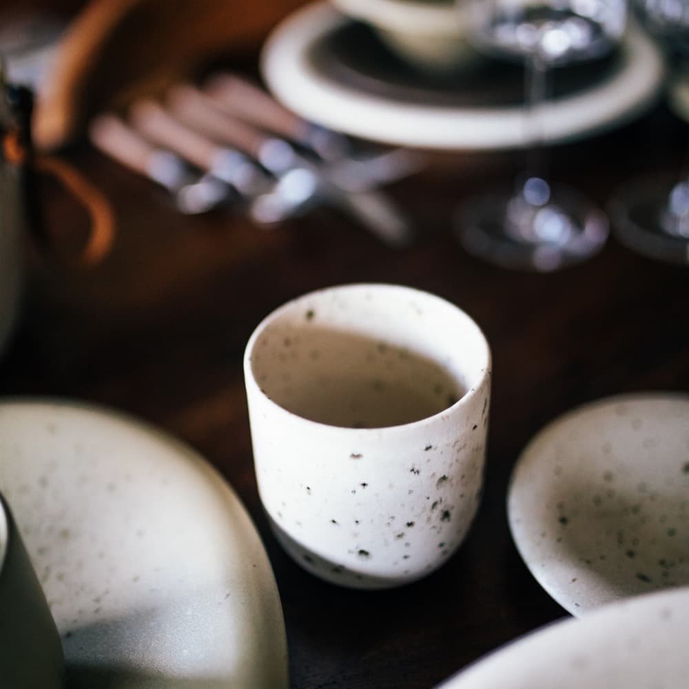 Bosque White Stoneware Tumbler Set of 2 by Pomax - Image 3