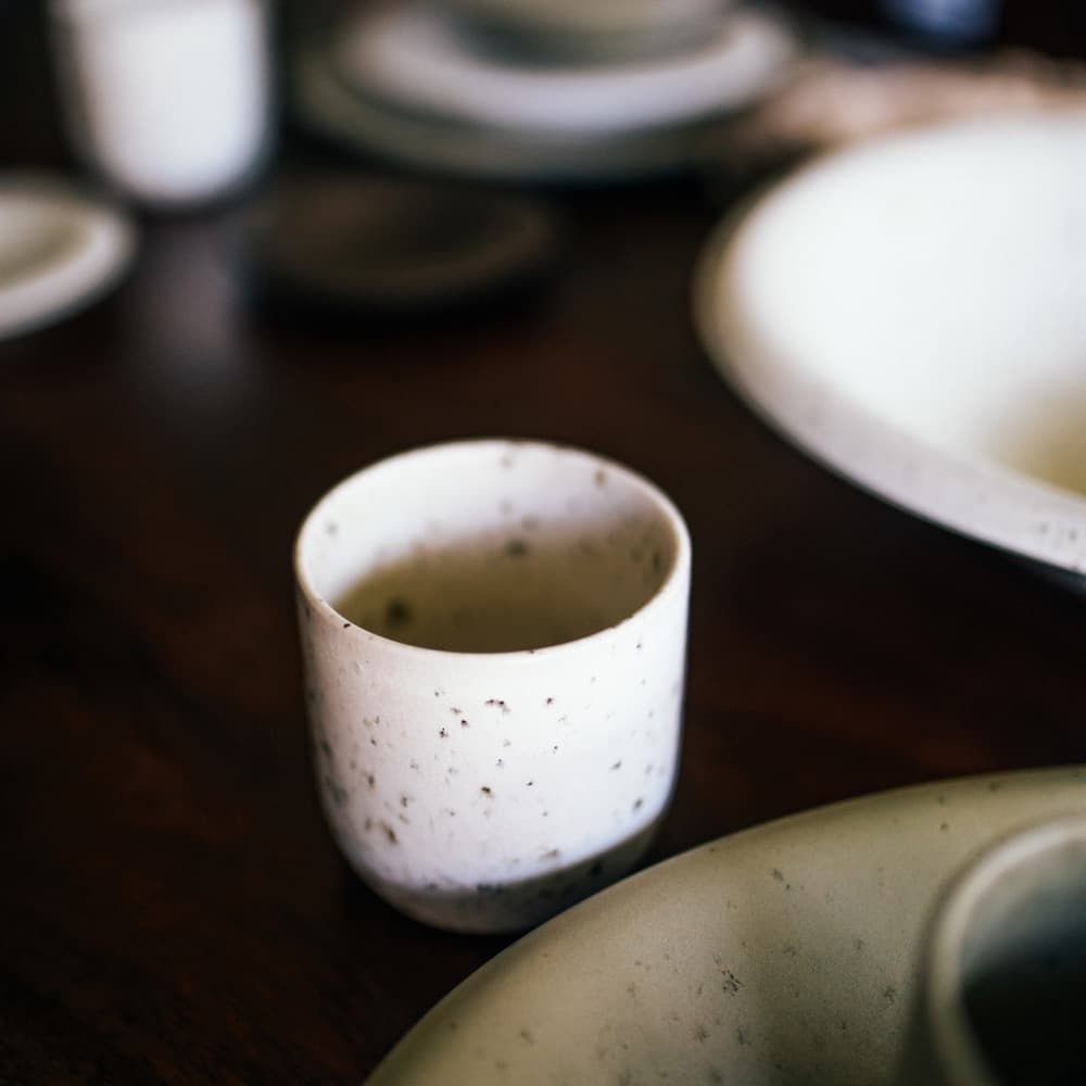 Bosque White Stoneware Tumbler Set of 2 by Pomax - Image 4