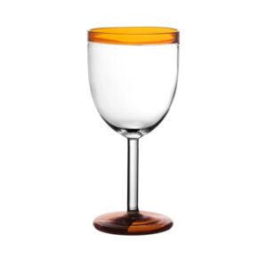 Tarifa Amber and Clear Borosilicate Wine Glass by Pomax