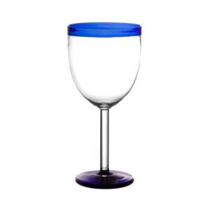 Tarifa Blue and Clear Borosilicate Wine Glass by Pomax