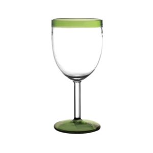 Tarifa Green and Clear Borosilicate Wine Glass by Pomax