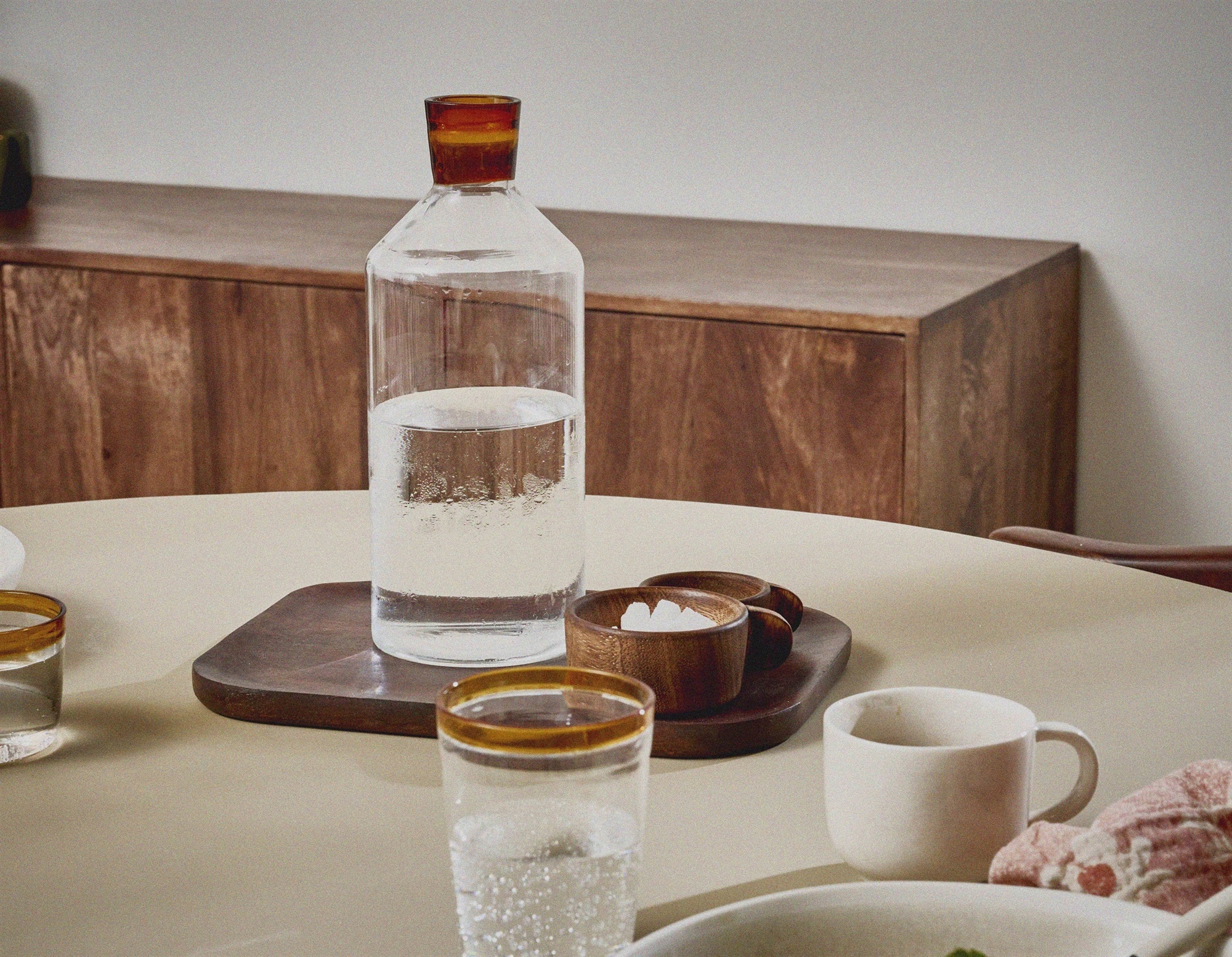 Tarifa Amber and Clear Glass Carafe by Pomax - Image 2