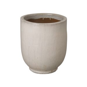 Round White Ceramic Planter by Emissary