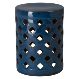 Blue Criss Cross Garden Stool by Emissary