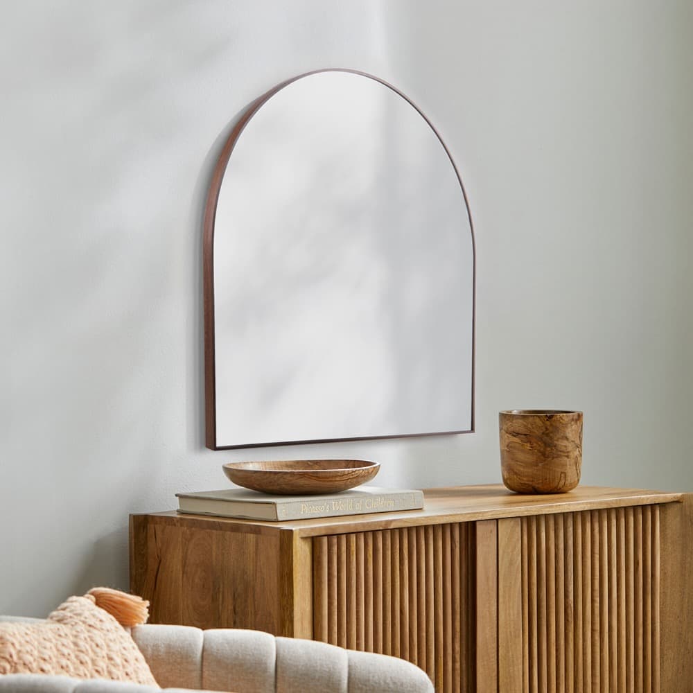 Aranya Natural Dark Brown Mantel Mirror by Livabliss - Image 5