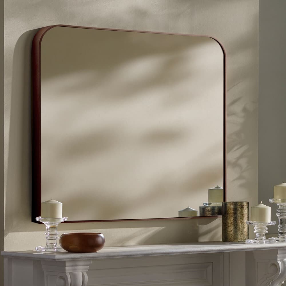 Aranya Natural Dark Brown Accent Mirror by Livabliss - Image 4