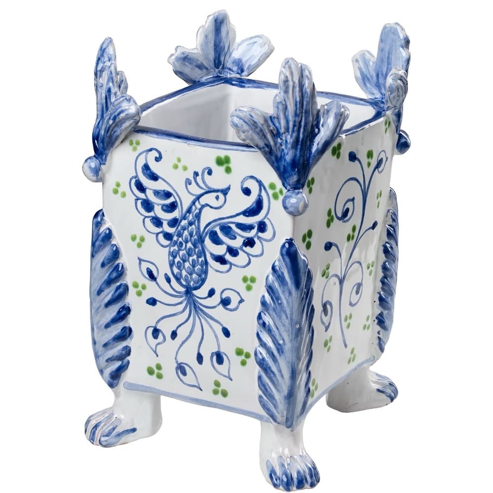 Garden Party Cachepot with Blue Phoenix by Abigails