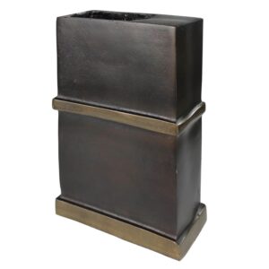 Tall Plaza Bronze and Brass Vase by HomArt