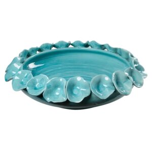 Nasturtium Collection Turquoise Bowl with Petals by Abigails