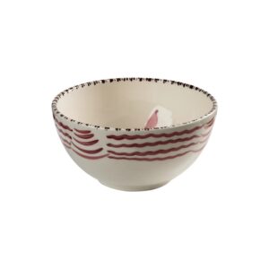 Casa Nuno bowl, Pink with Flowers & Waves Set of 2 by Abigails