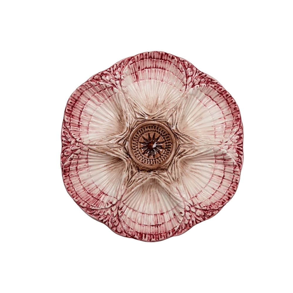 NOLA Cream & Burgundy Oyster Plate by Abigails