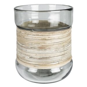 Large Miley Glass Vase with Cane Wrap by HomArt