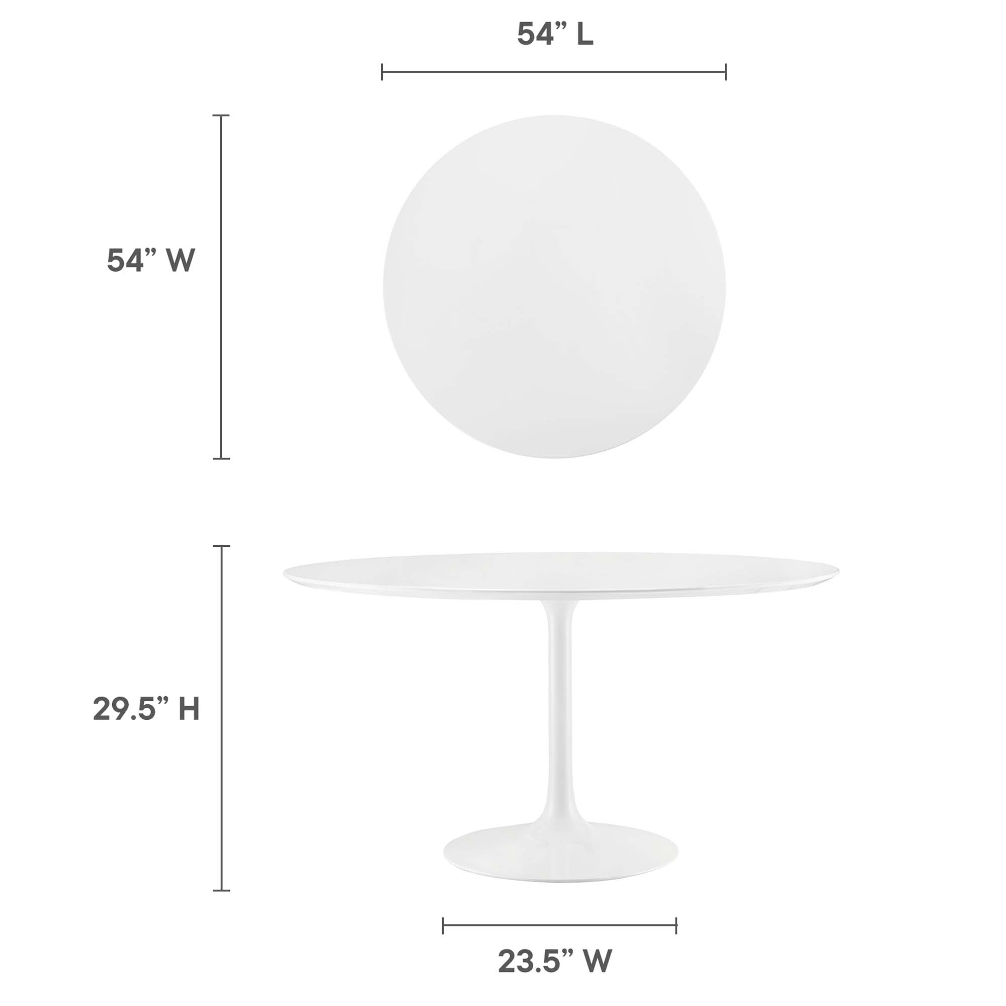 Lippa 54" Round Wood Dining Table by Modway - Image 2