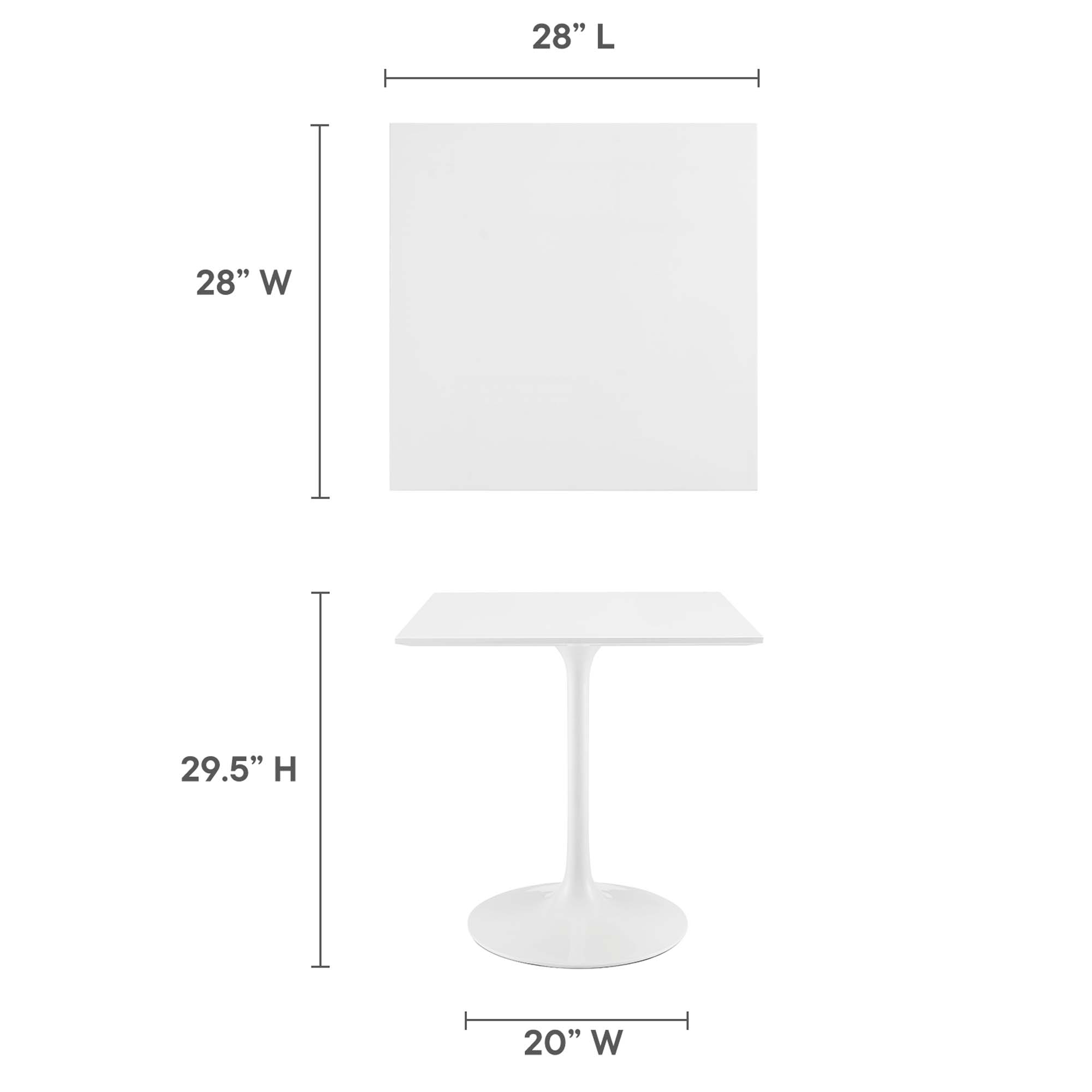 Lippa 28" Square Wood Dining Table by Modway - Image 3