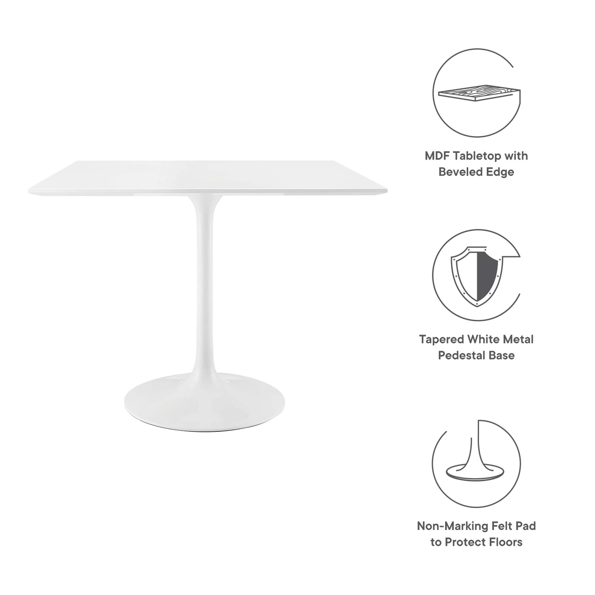 Lippa 36" Square Wood Dining Table by Modway - Image 2