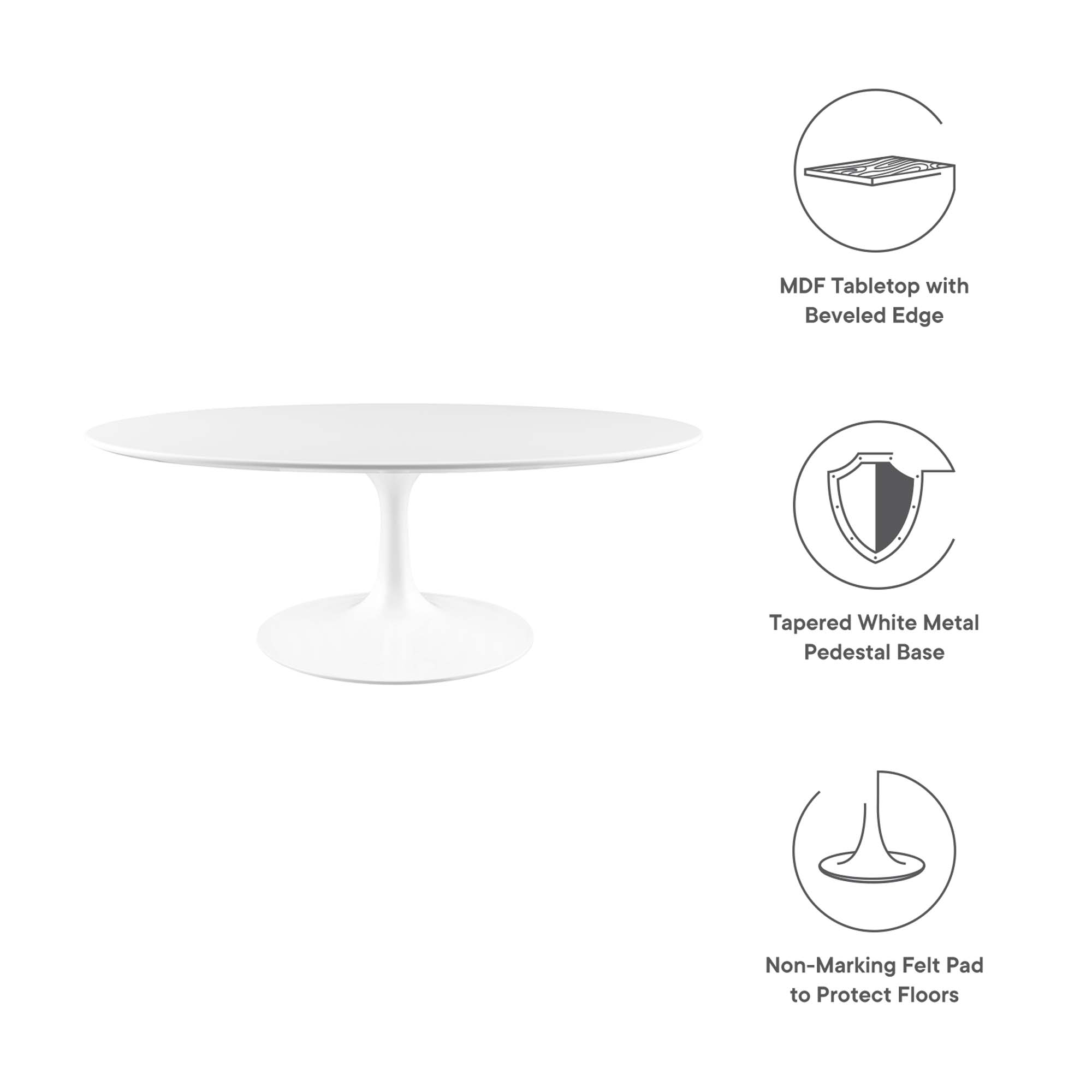 Lippa 42" Oval Wood Coffee Table by Modway - Image 2