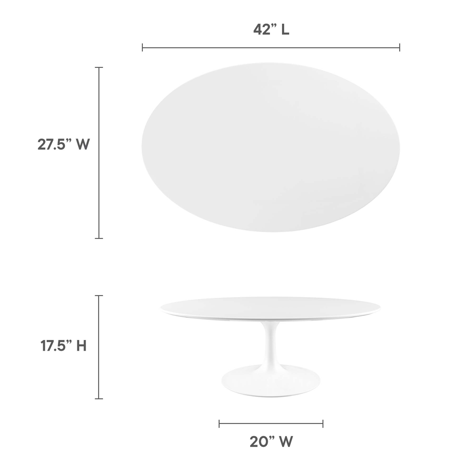 Lippa 42" Oval Wood Coffee Table by Modway - Image 3