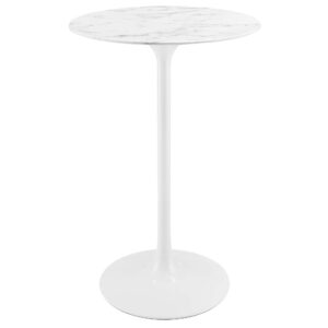 Lippa 28" Round Faux Marble Bar Table by Modway