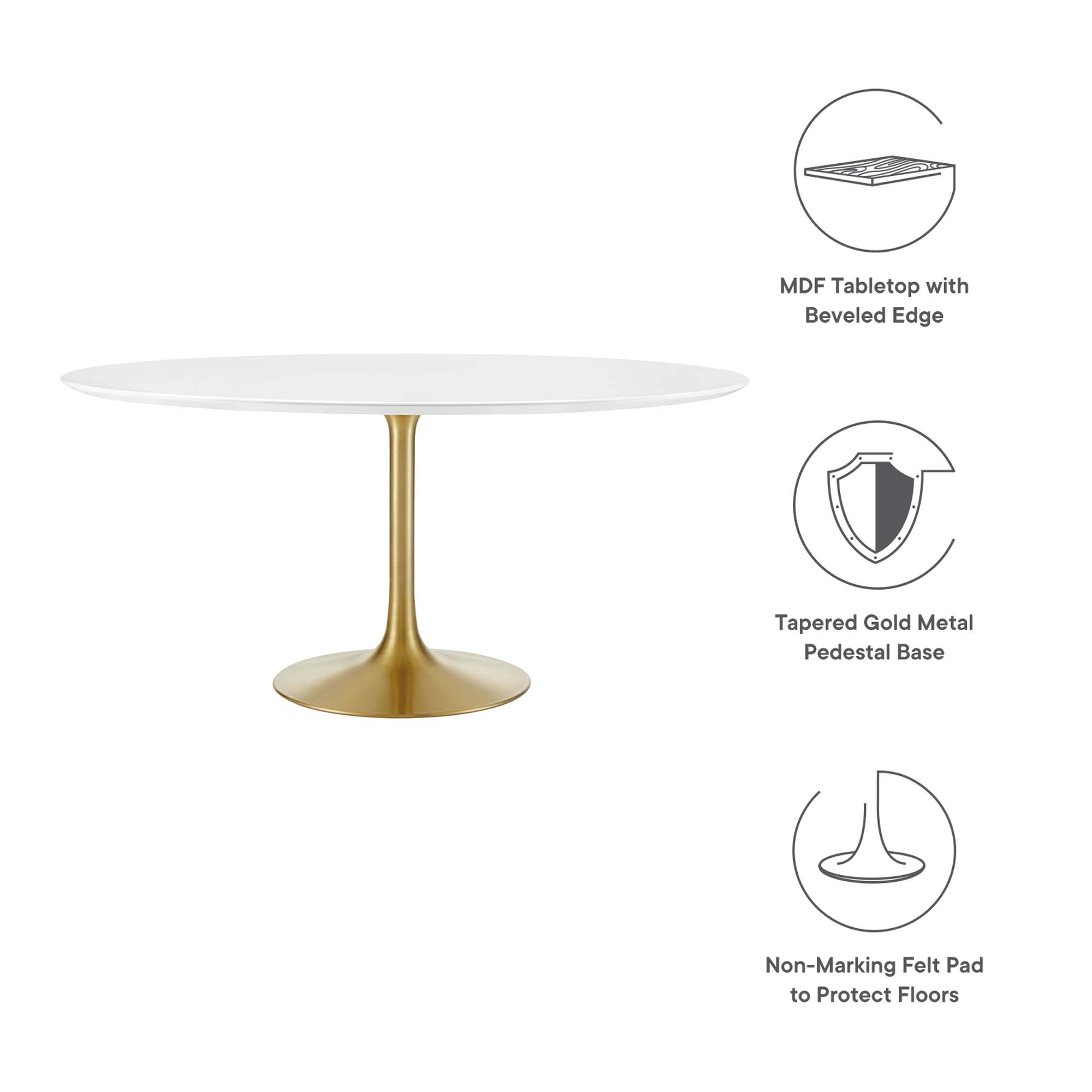 Lippa 60" Round Wood Dining Table by Modway - Image 2