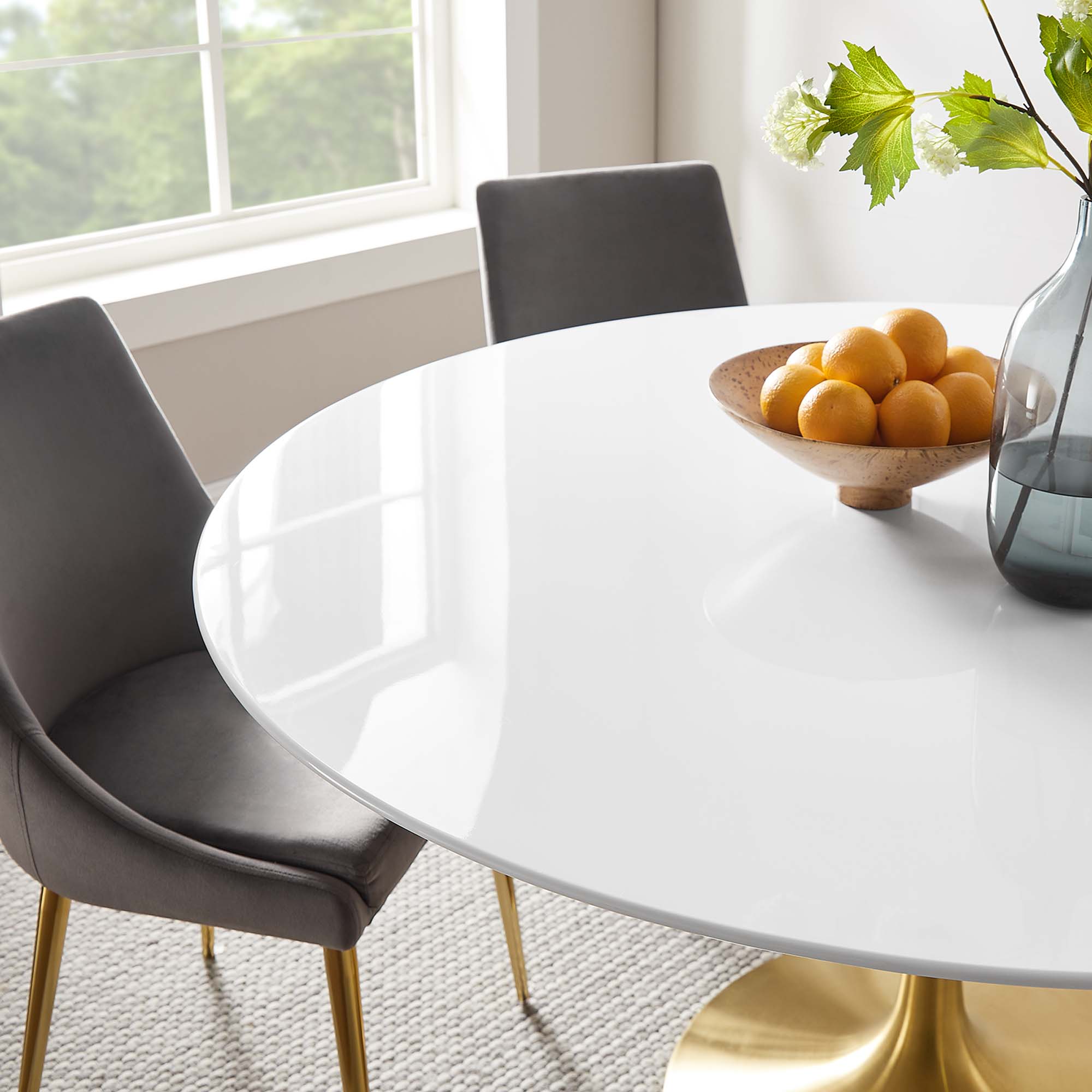Lippa 60" Round Wood Dining Table by Modway - Image 7