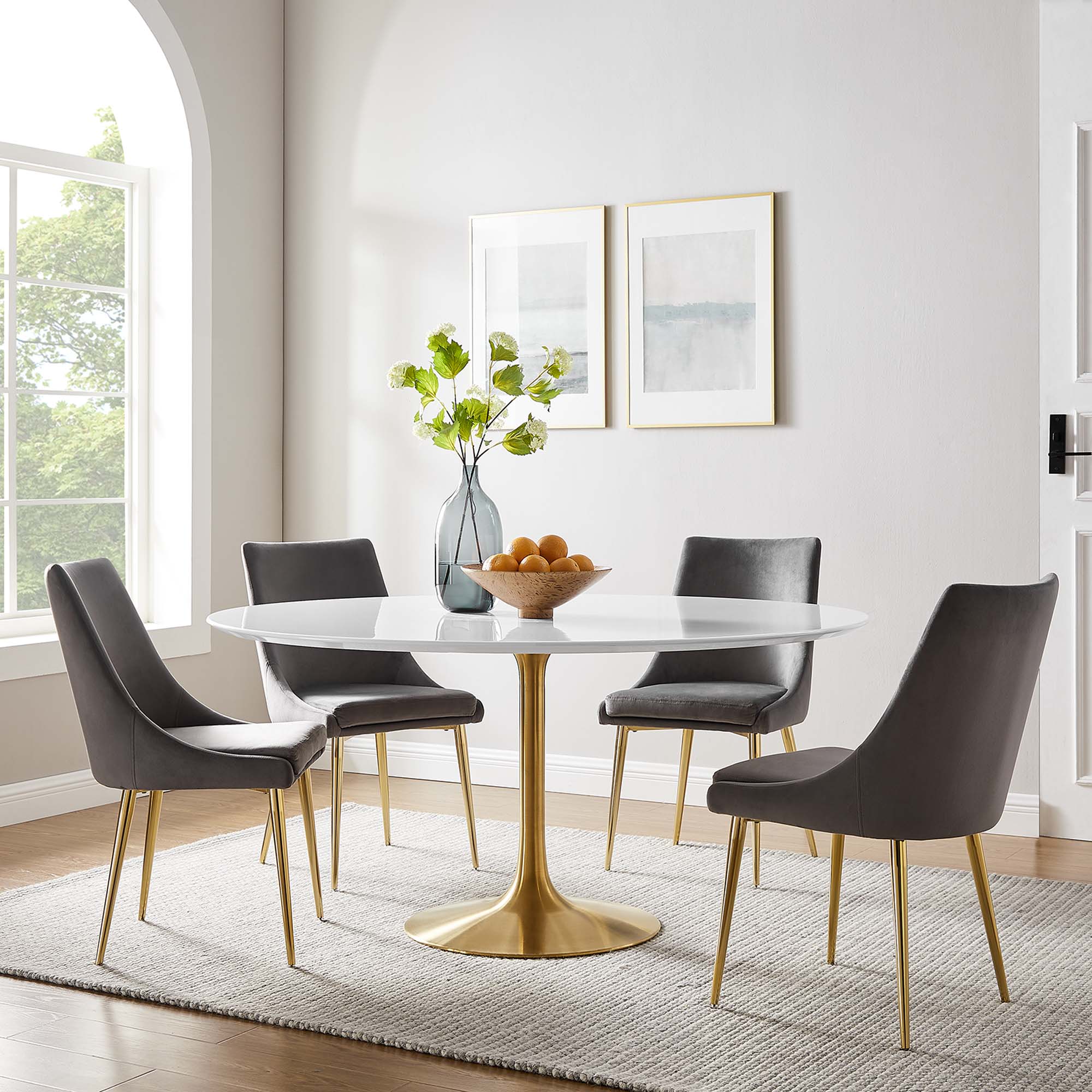 Lippa 60" Round Wood Dining Table by Modway - Image 6