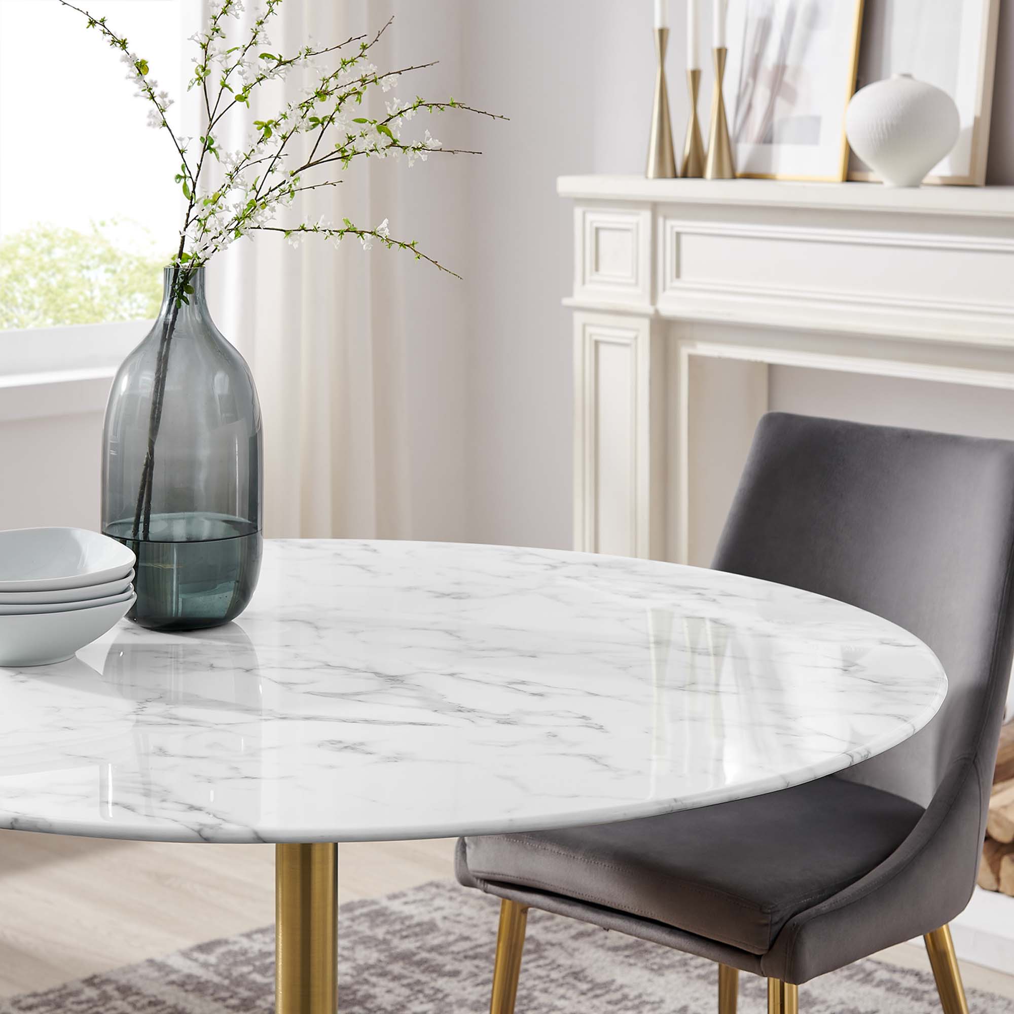 Lippa 48" Round Faux Marble Dining Table by Modway - Image 7