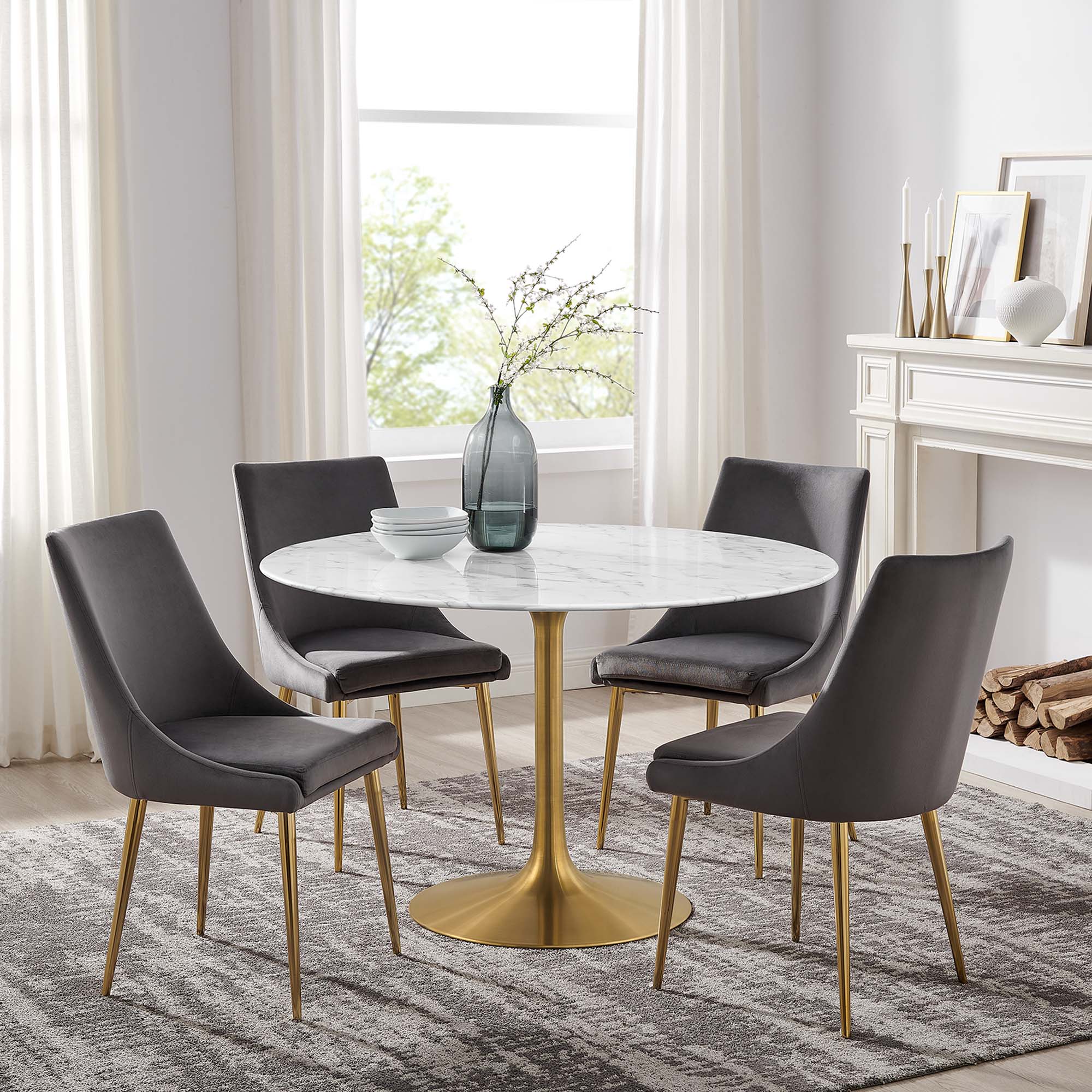 Lippa 48" Round Faux Marble Dining Table by Modway - Image 6