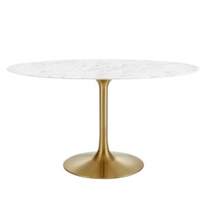 Lippa 54" Oval Faux Marble Dining Table by Modway