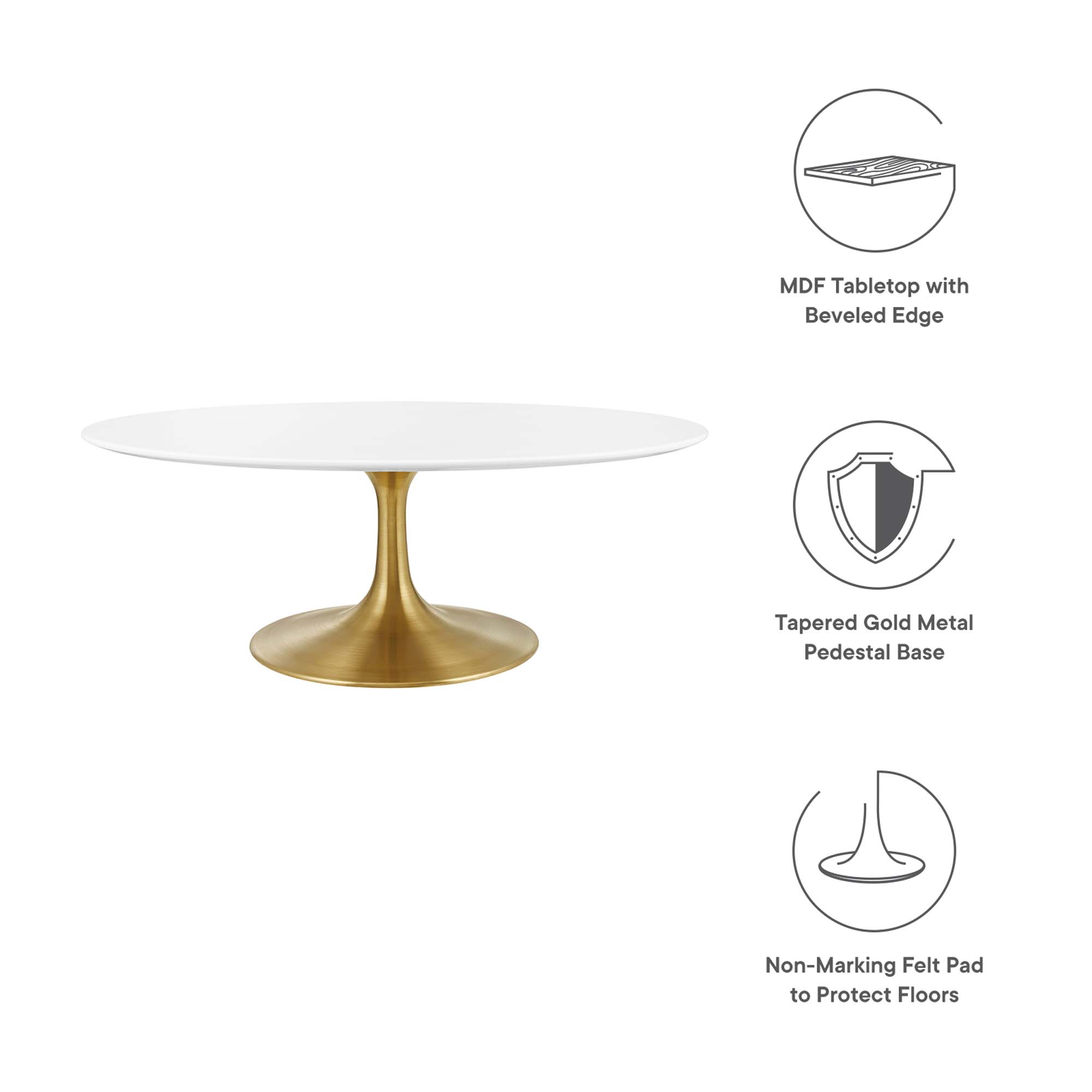 Lippa 42" Oval Wood Coffee Table by Modway - Image 3