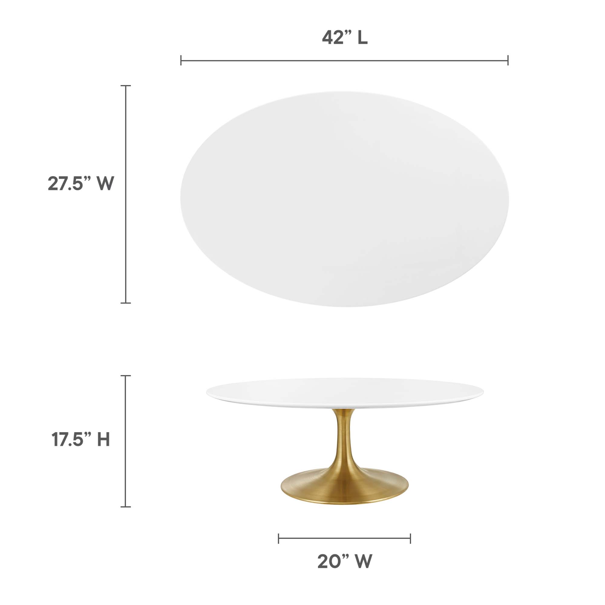 Lippa 42" Oval Wood Coffee Table by Modway - Image 2