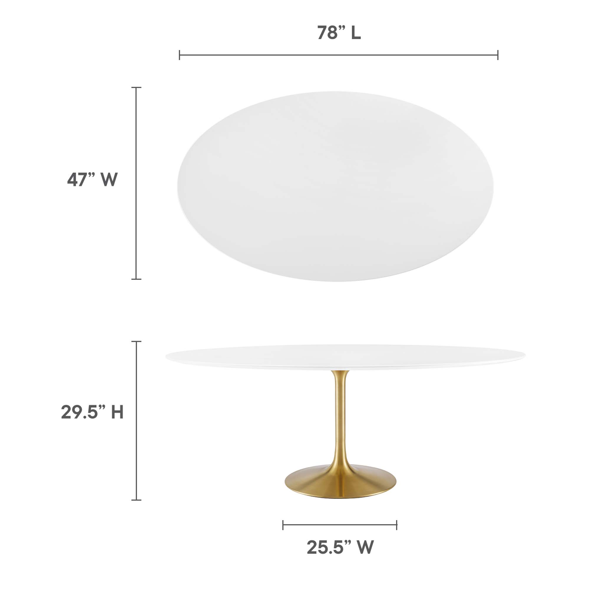 Lippa 78" Oval Wood Dining Table by Modway - Image 3