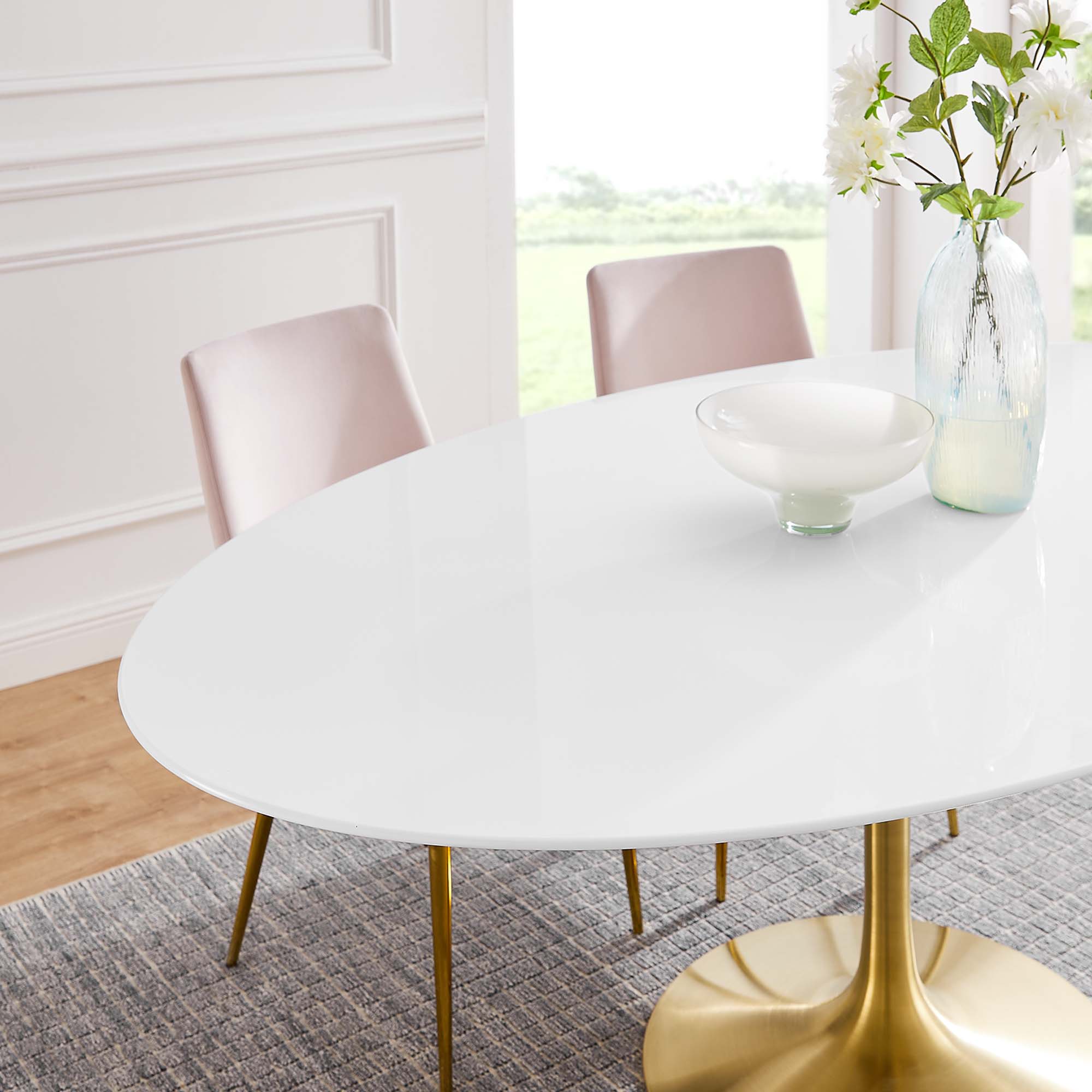 Lippa 78" Oval Wood Dining Table by Modway - Image 7