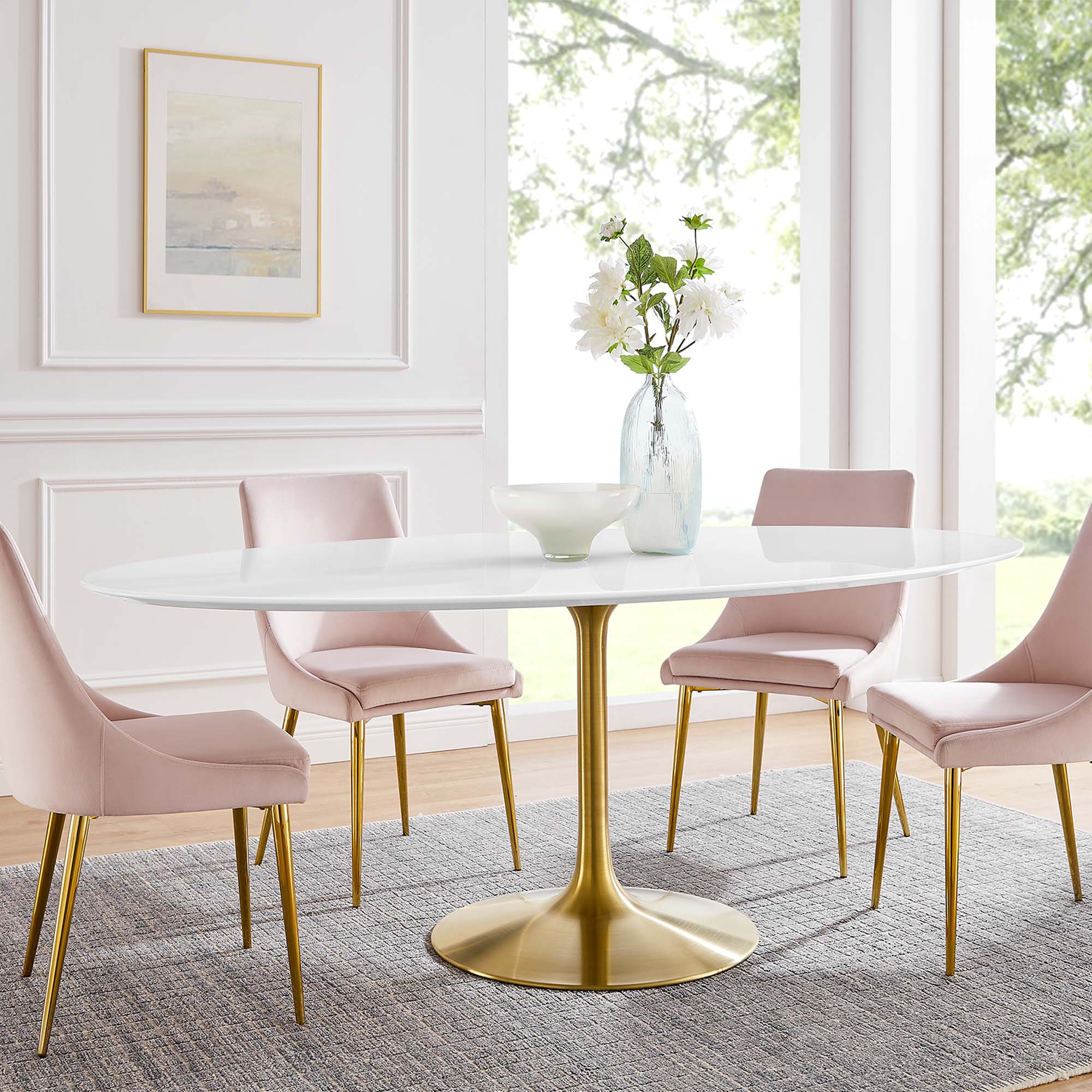 Lippa 78" Oval Wood Dining Table by Modway - Image 6