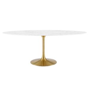 Lippa 78" Oval Faux Marble Dining Table by Modway