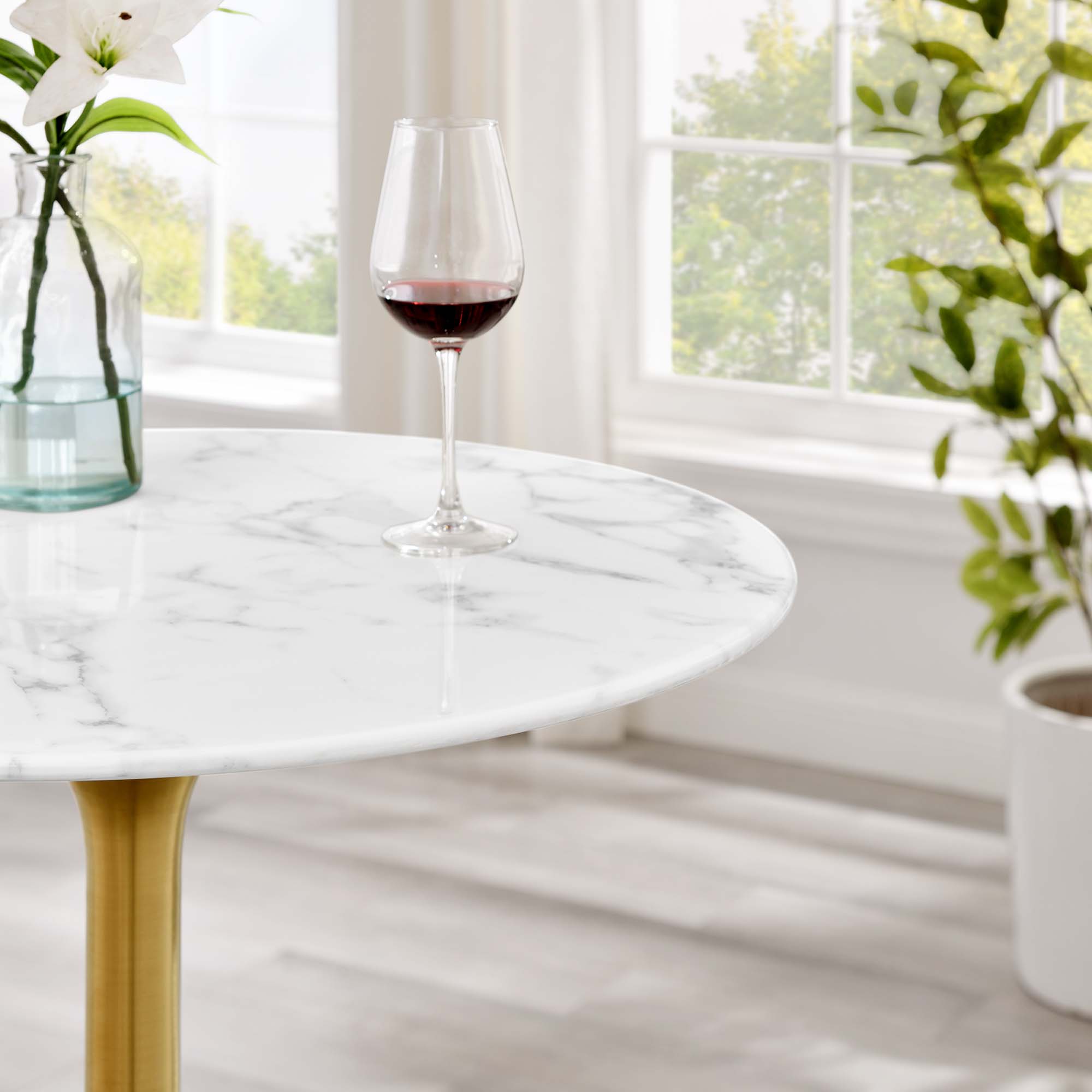 Lippa 28" Round Faux Marble Bar Table by Modway - Image 7