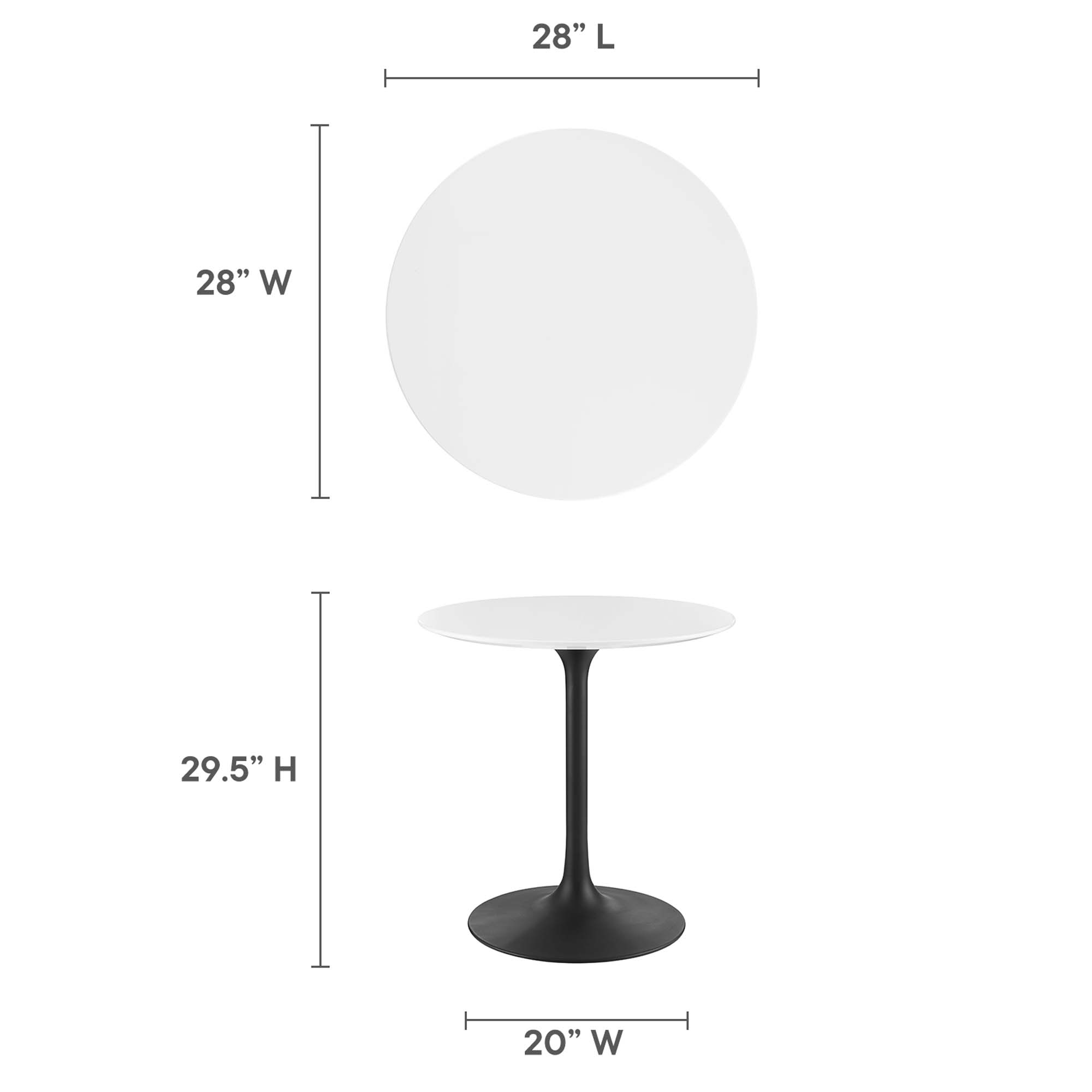 Lippa 28" Round Wood Dining Table by Modway - Image 3