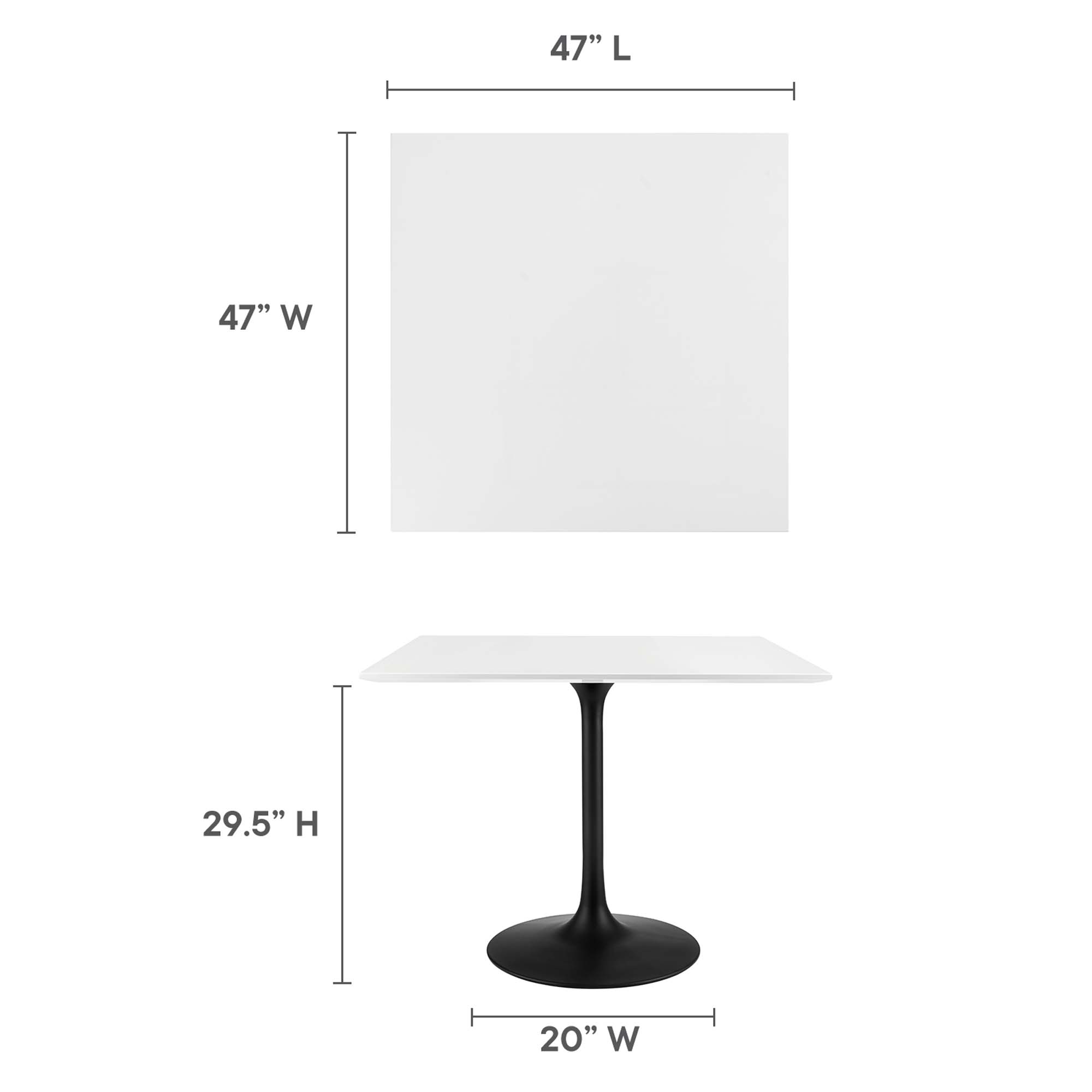 Lippa 36" Square Wood Dining Table by Modway - Image 3