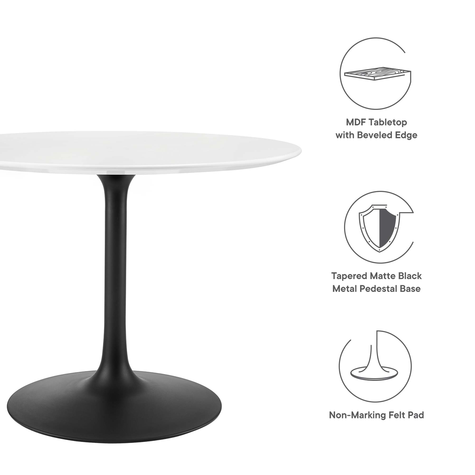 Lippa 40" Round Wood Dining Table by Modway - Image 2
