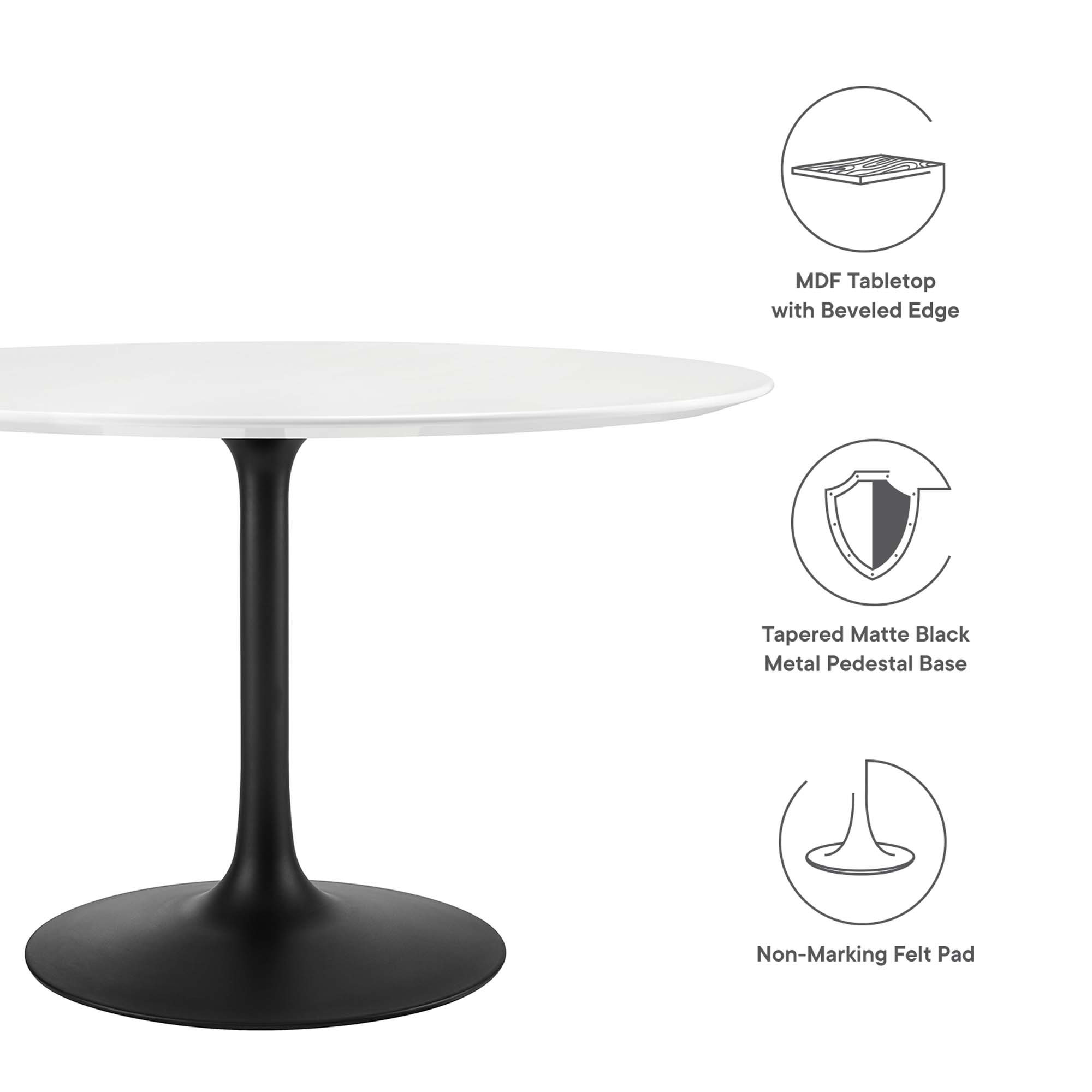 Lippa 48" Round Wood Dining Table by Modway - Image 2