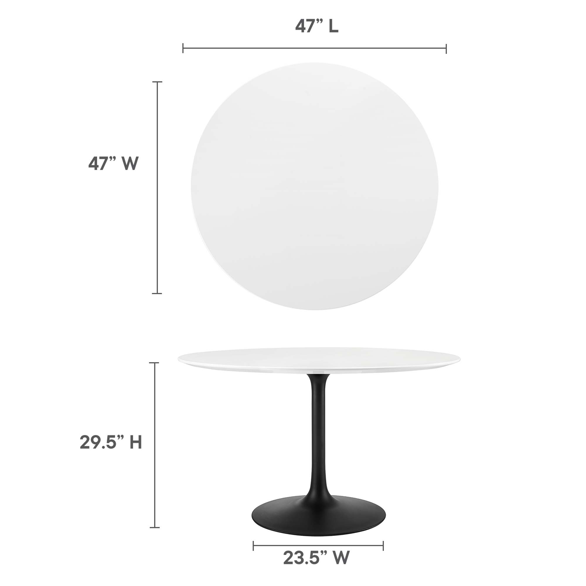 Lippa 48" Round Wood Dining Table by Modway - Image 3