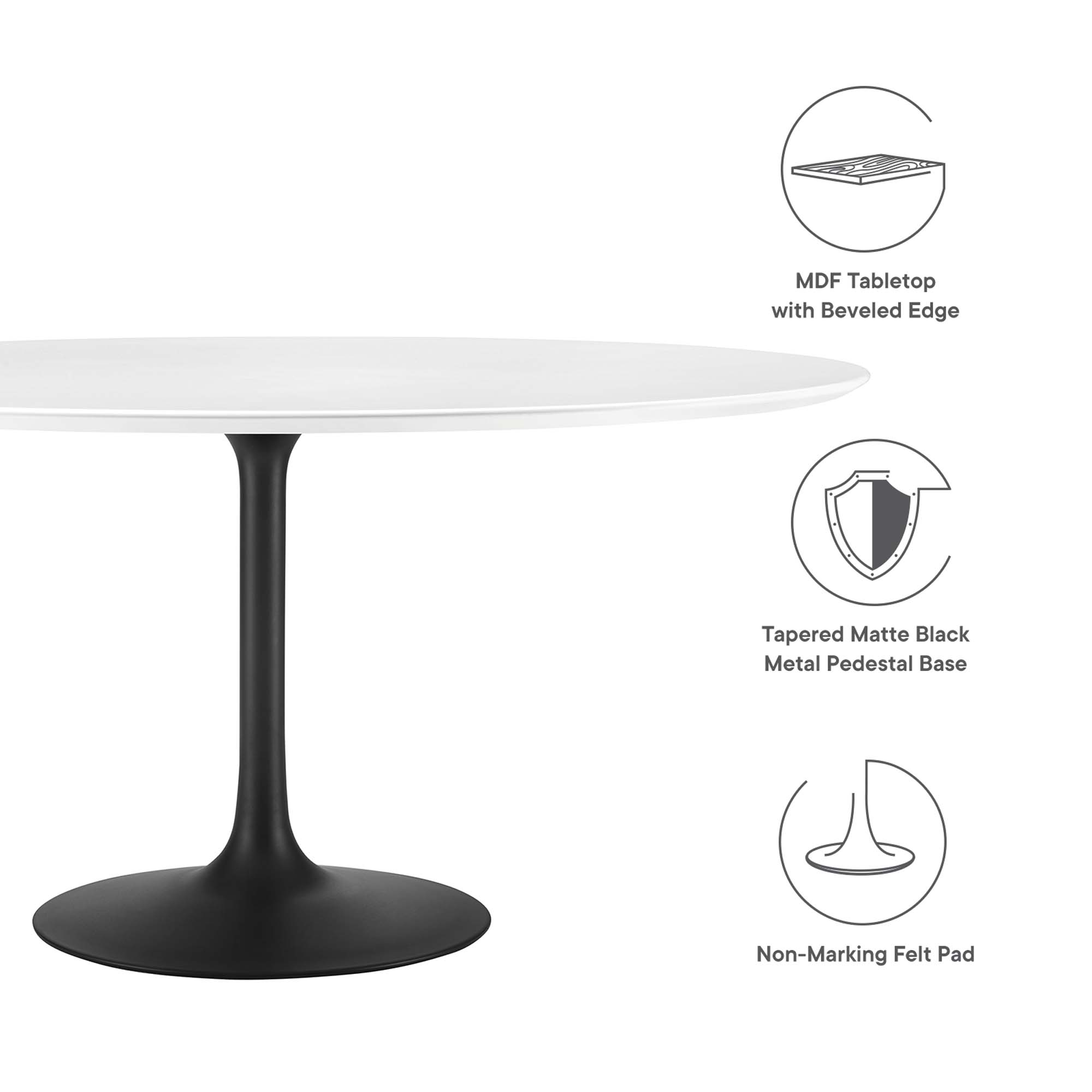 Lippa 60" Round Wood Dining Table by Modway - Image 2