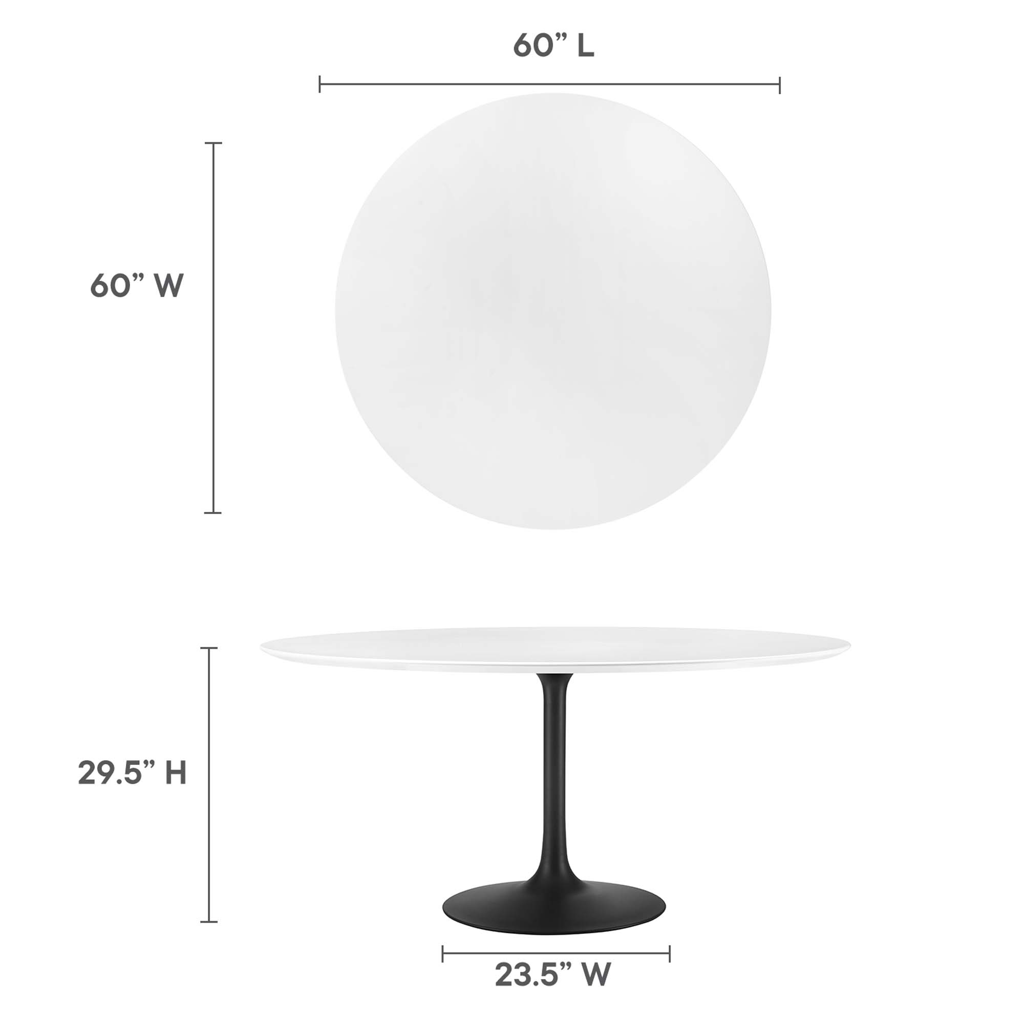 Lippa 60" Round Wood Dining Table by Modway - Image 3