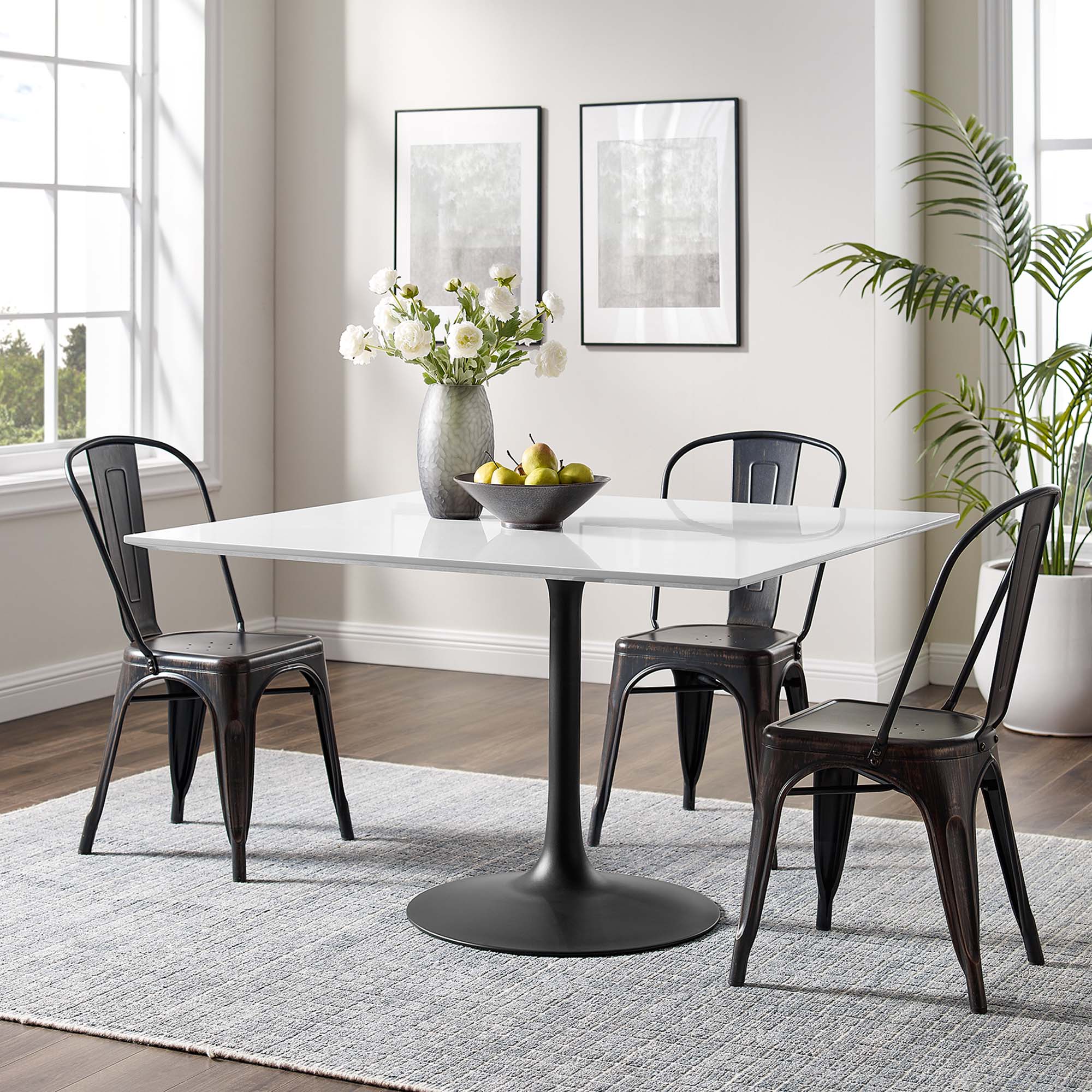 Lippa 48" Square Wood Dining Table by Modway - Image 6