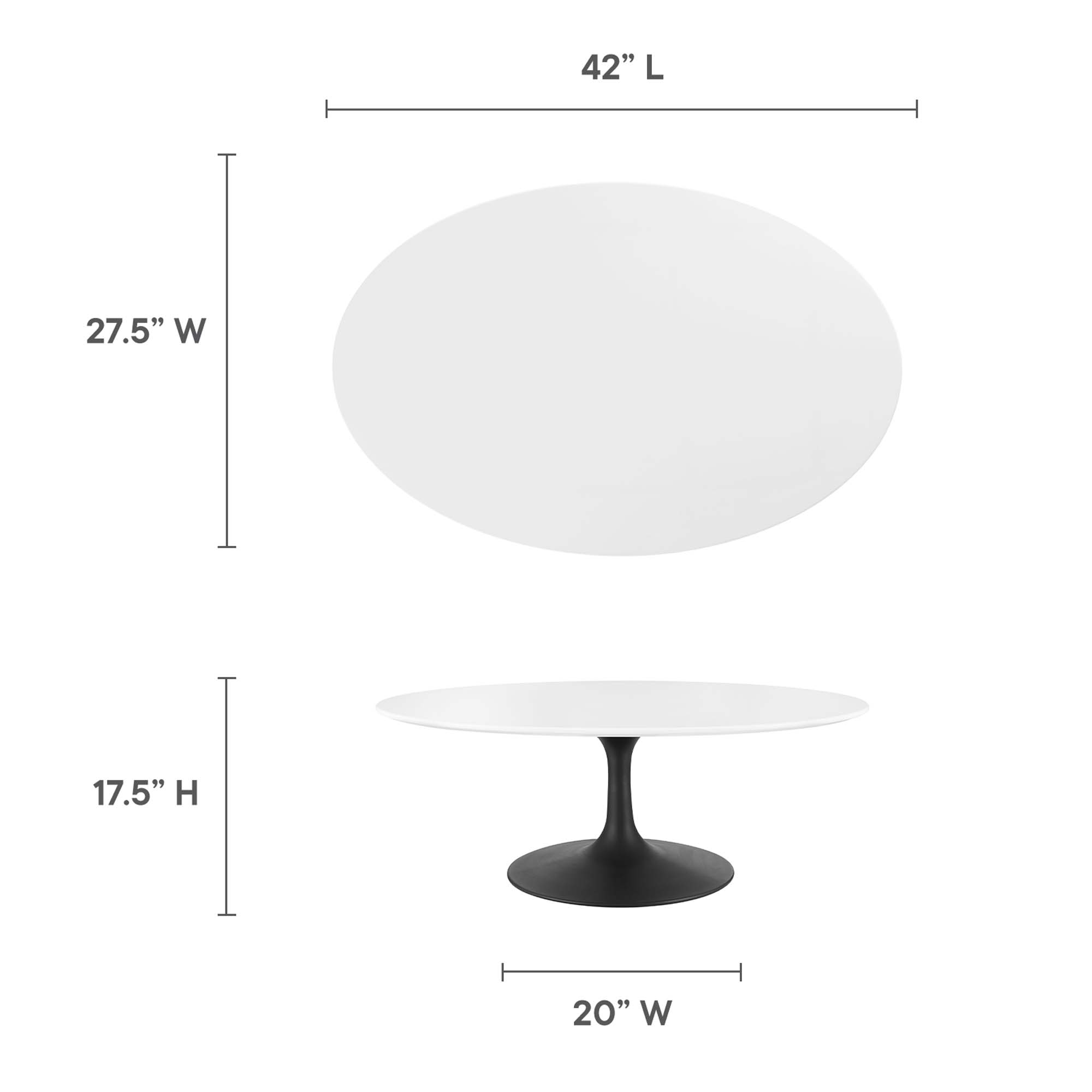 Lippa 42" Oval Wood Coffee Table by Modway - Image 3