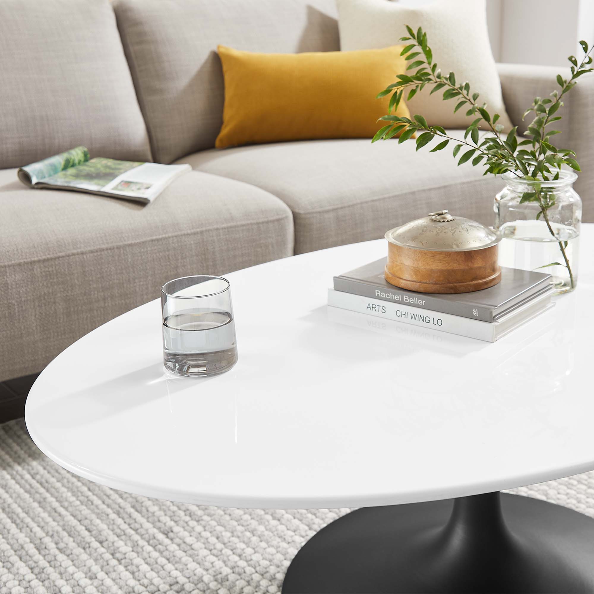 Lippa 42" Oval Wood Coffee Table by Modway - Image 7