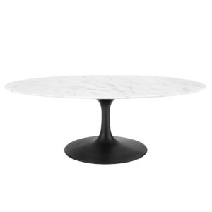 Lippa 48" Oval Faux Marble Coffee Table by Modway