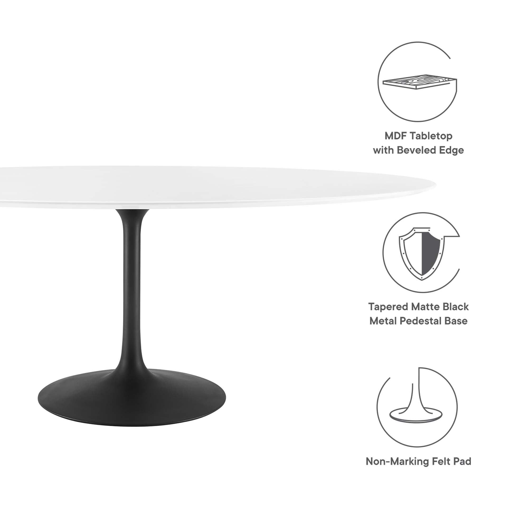 Lippa 78" Oval Wood Dining Table by Modway - Image 2