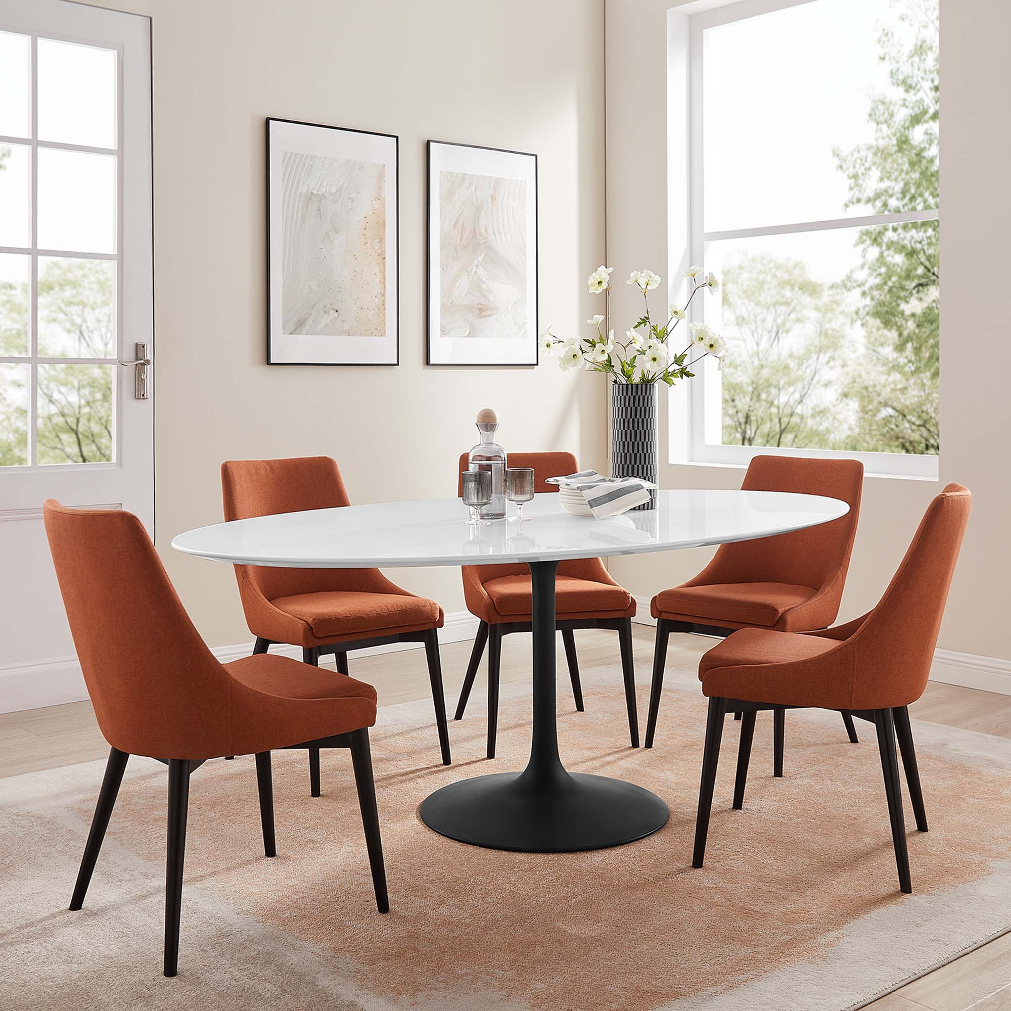 Lippa 78" Oval Wood Dining Table by Modway - Image 6