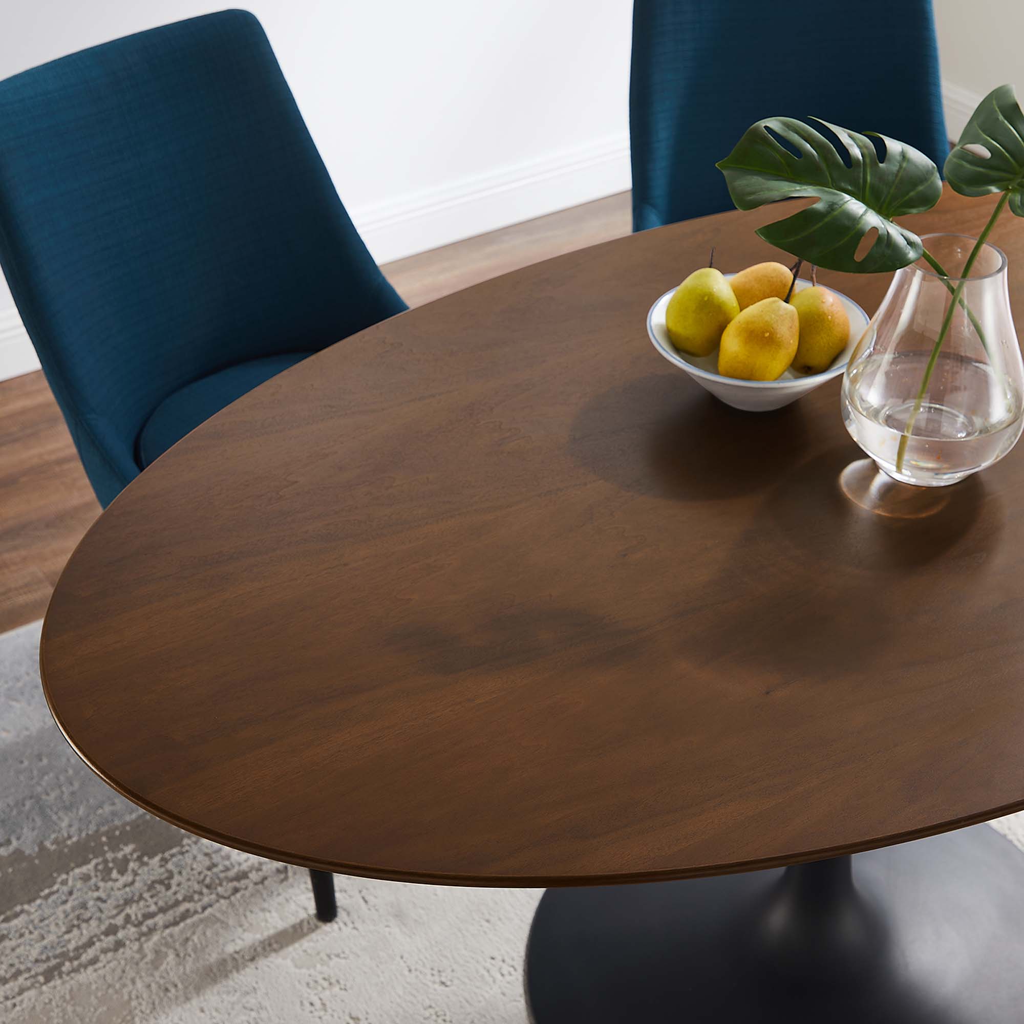 Lippa 60" Oval Walnut Wood Dining Table by Modway - Image 7