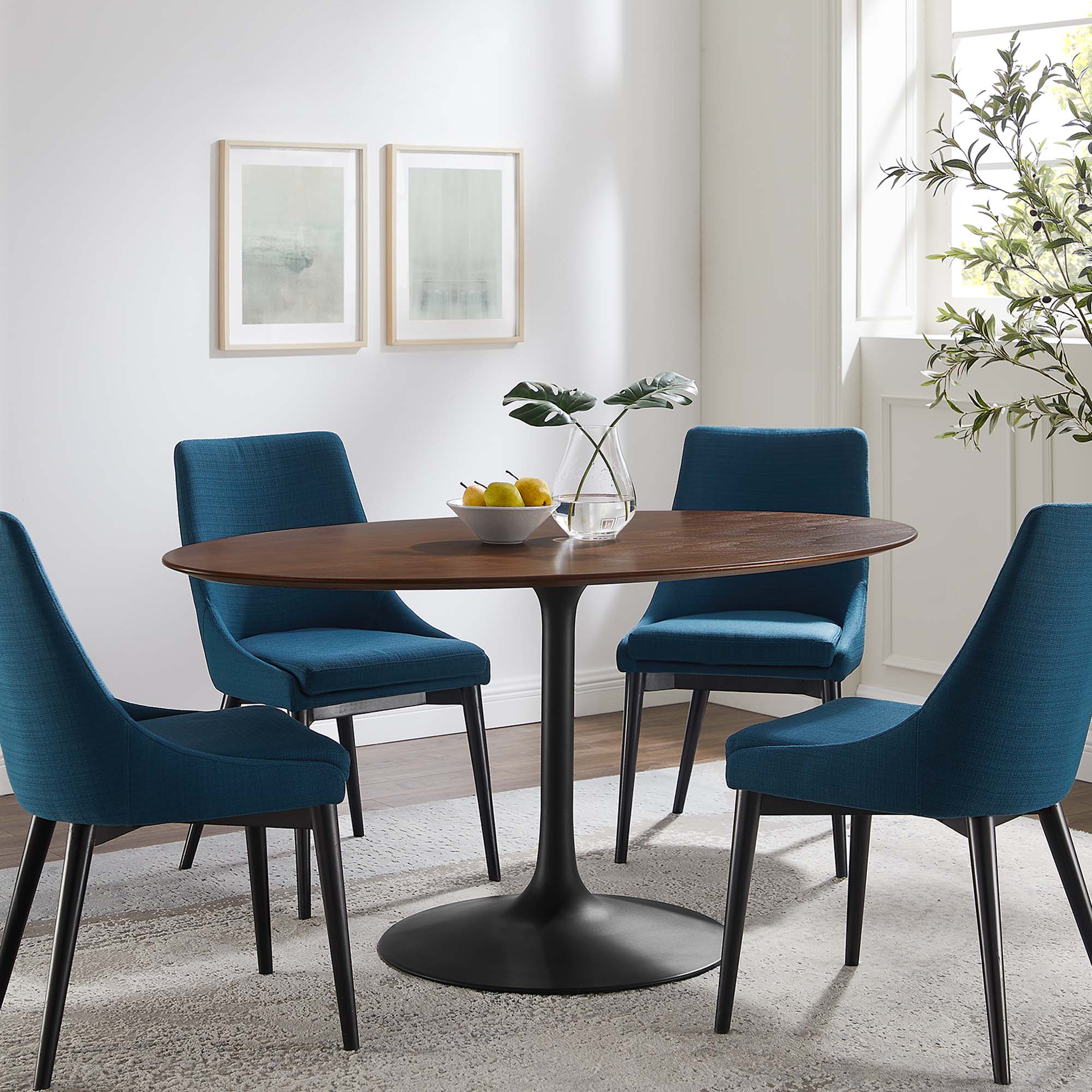 Lippa 60" Oval Walnut Wood Dining Table by Modway - Image 6